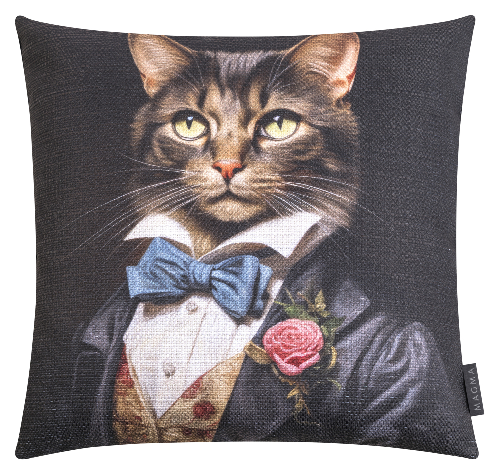 Magma Kissenhülle Snobby 'Katze' 45 x 45 cm Schwarz